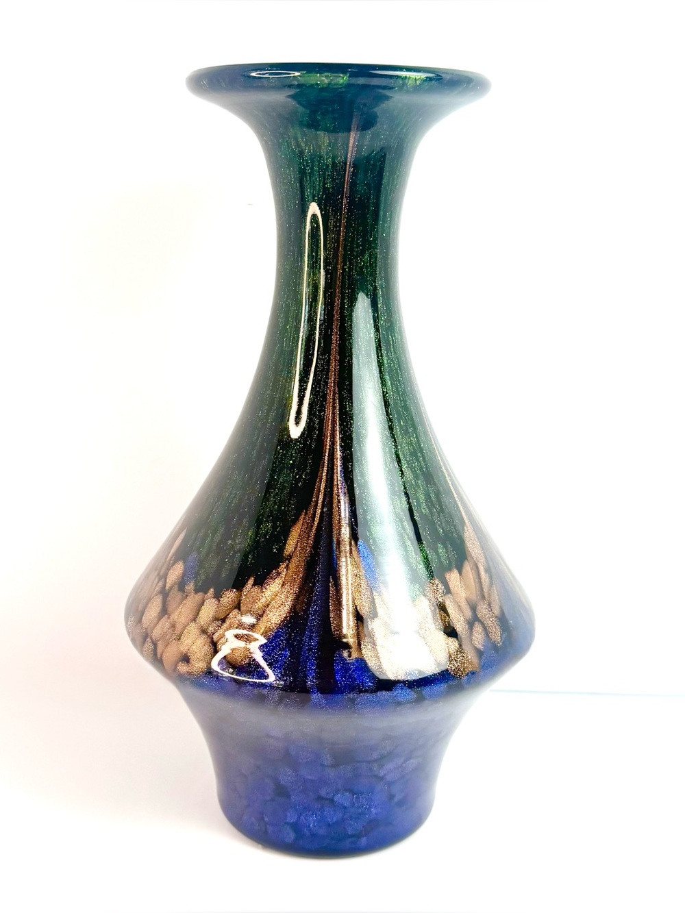 Vintage Vase Dale Tiffany Mardi Gras Favrile Aventurine Flecked Glass Handblown